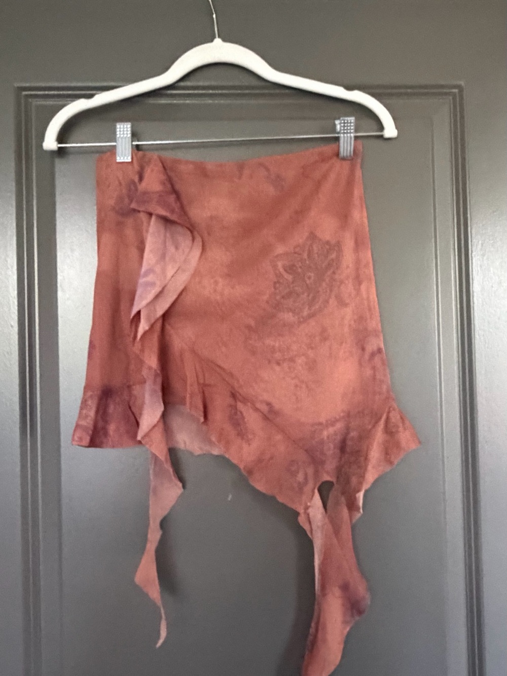 Urban Outfitters Rust Asymmetrical Handkerchief Hem Skirt